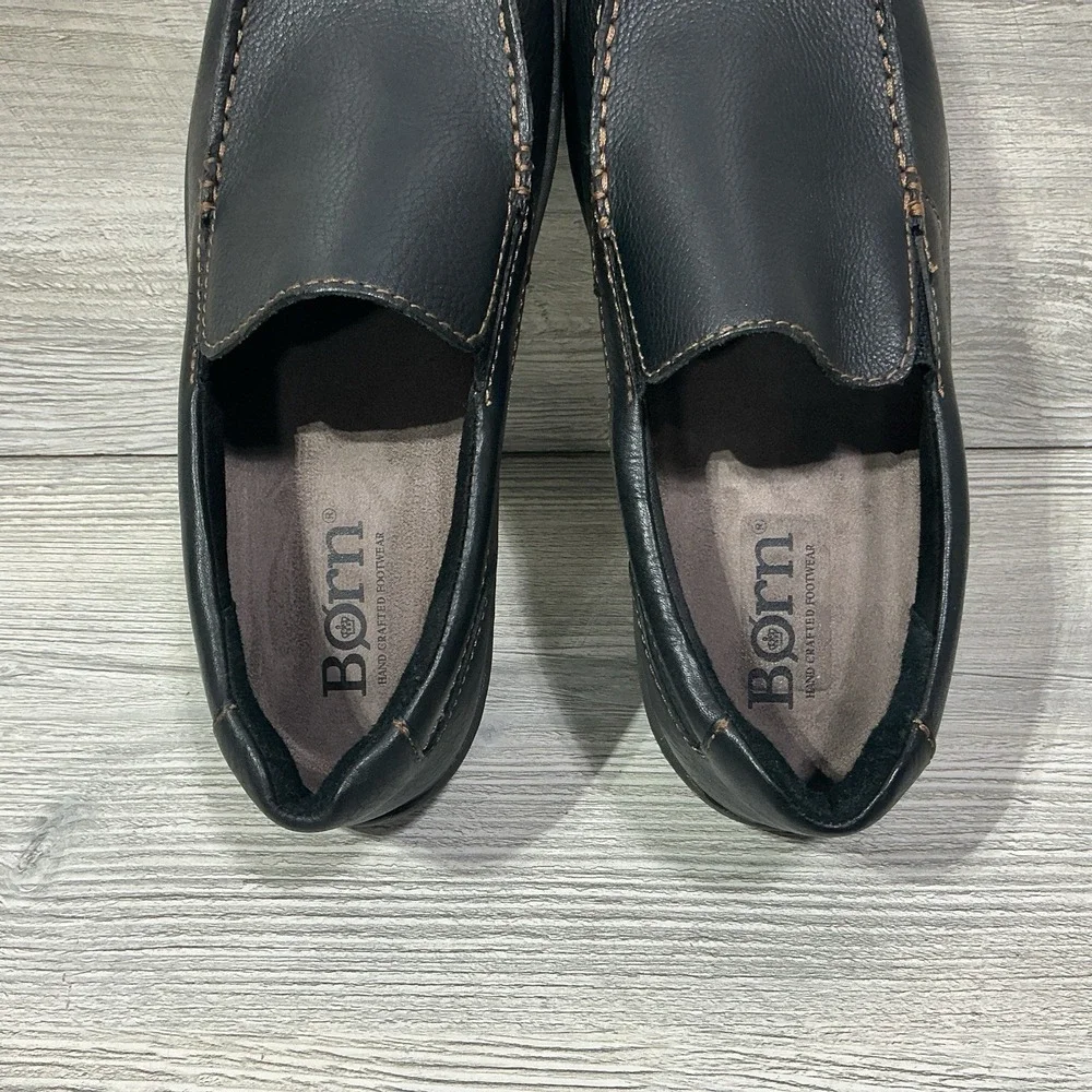 Born Simon III Penny Loafer Driving Casual Shoes Black Leather Men's Size 10 M